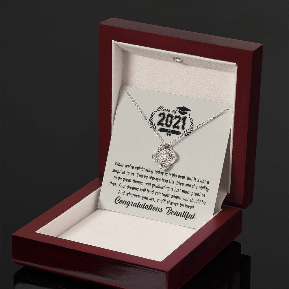 (Almost Gone!) Graduation Necklace - Congratulations Beautiful - Graduation Gift