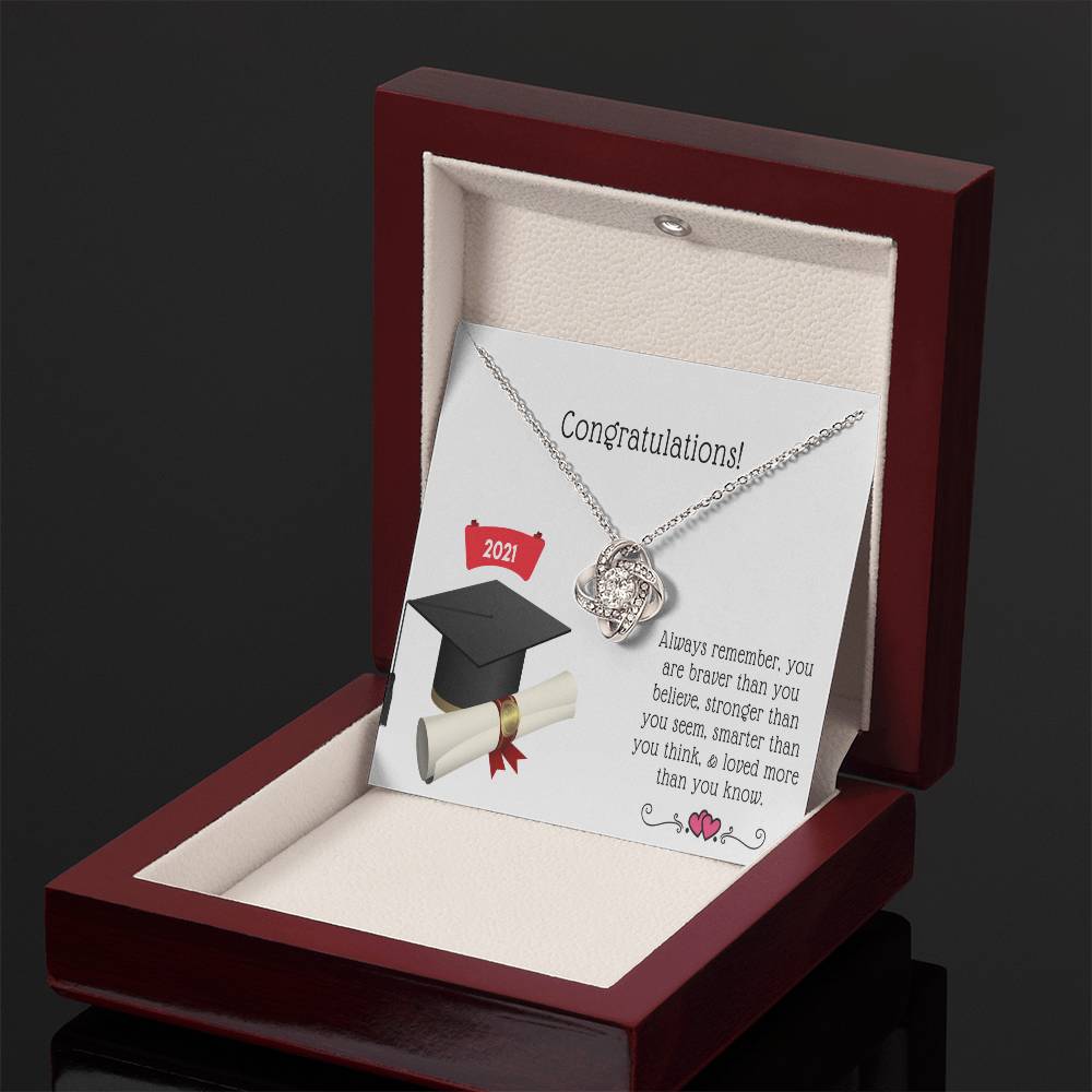 "A Graduation Gift - Love Knot Necklace" -"Always Rememberl" - To Graduation, Promotion