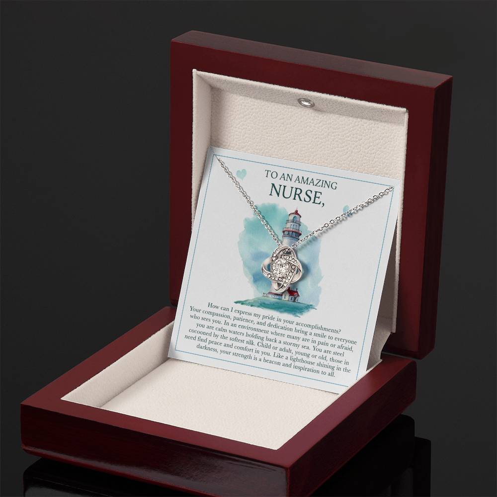 To an amazing Nurse love knot necklace