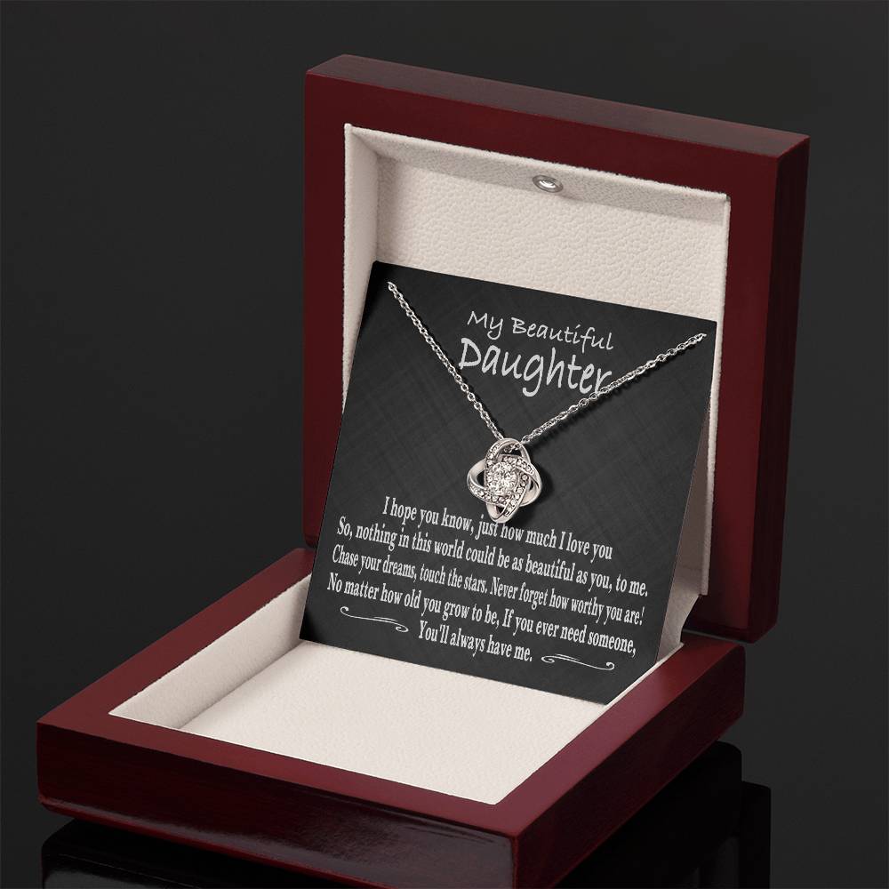My Beautiful Daughter, From mom to daughter, From mum to daughter,Gift from parents, daughter Necklace, Love Knot Necklace from mum, Gift for my daughter, To my daughter Necklace, I love my daughter, forever my friend, Beautiful daughter Gift
