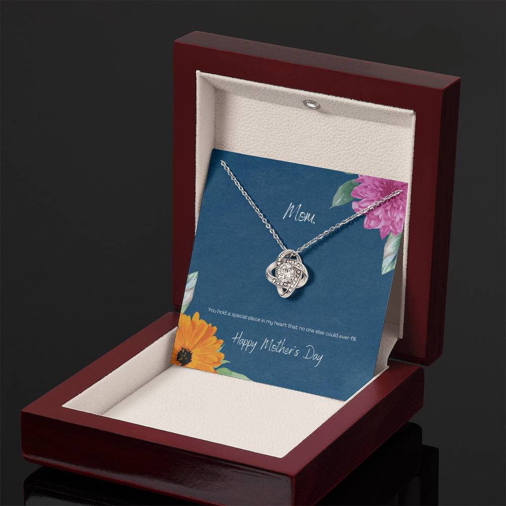 "You Hold a Special Place" Flowers - Mother's Day Love Knot Necklace - Forever Grateful To My Mom - Happy Birthday