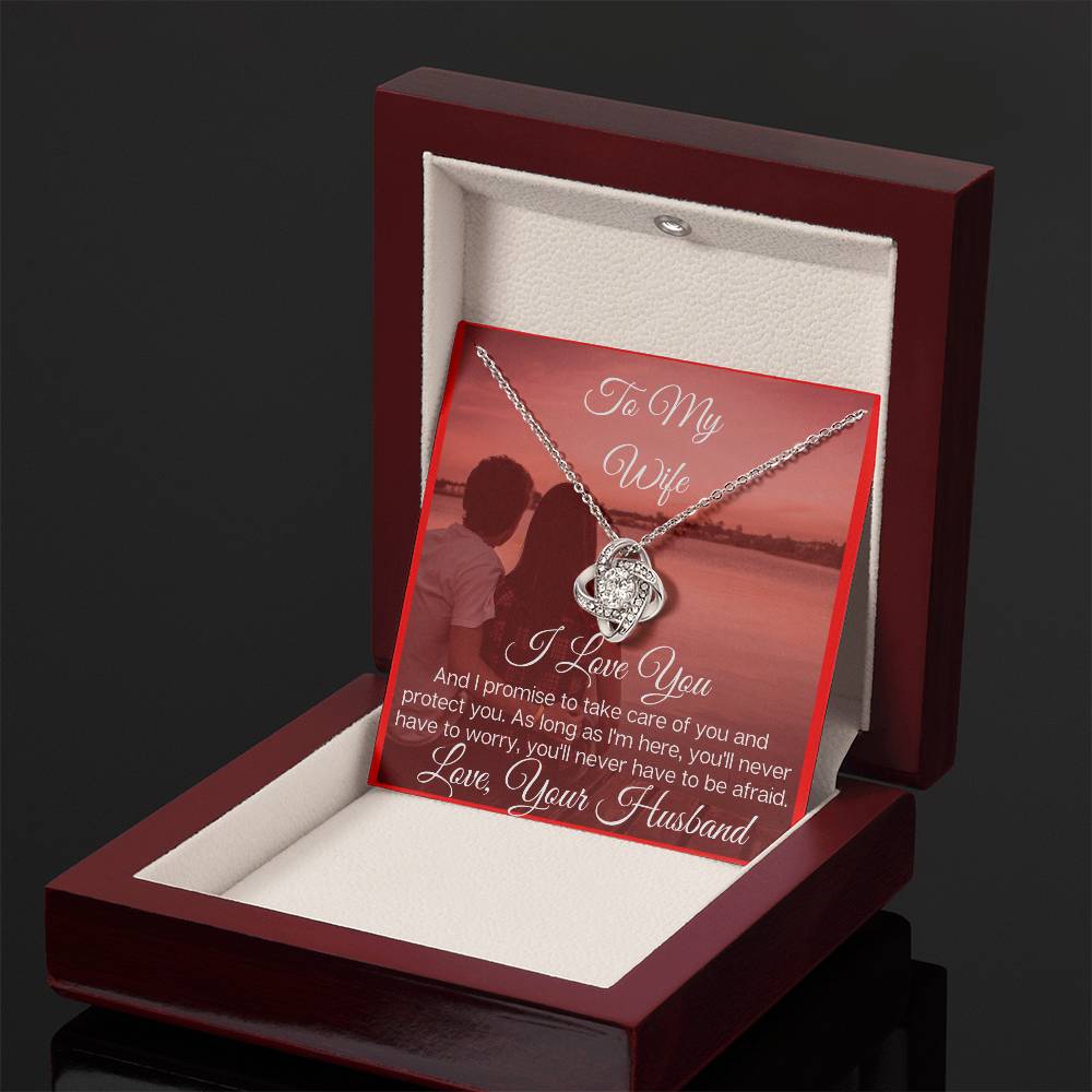 To My Lovely Wife - the Beautiful Love Knot Necklace