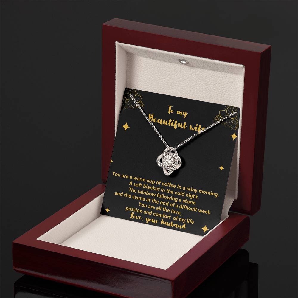 "A Gift From Above" - Love Knot Necklace - To My Beautiful Wife