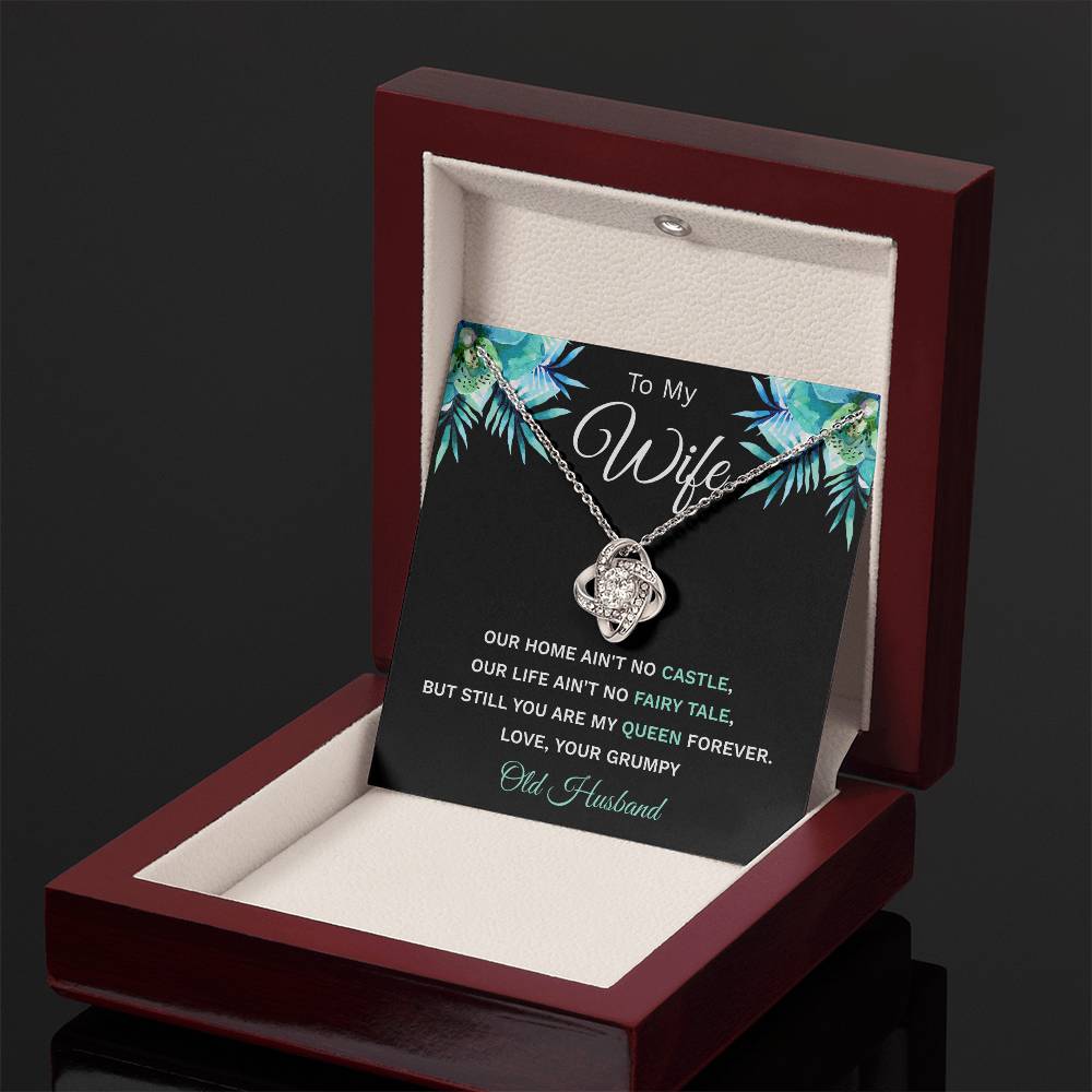 "To My Wife" - Silver Love Knot Necklace - To My Soulmate - Merry Christmas, Happy Birthday, Happy Anniversary