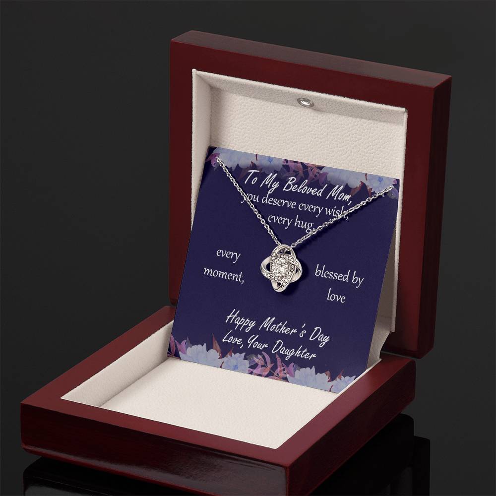 "Blessed by Love" - Mother's Day Necklace -  Ro My Beloved Mom - Happy Mother's Day Love, Your Daughter