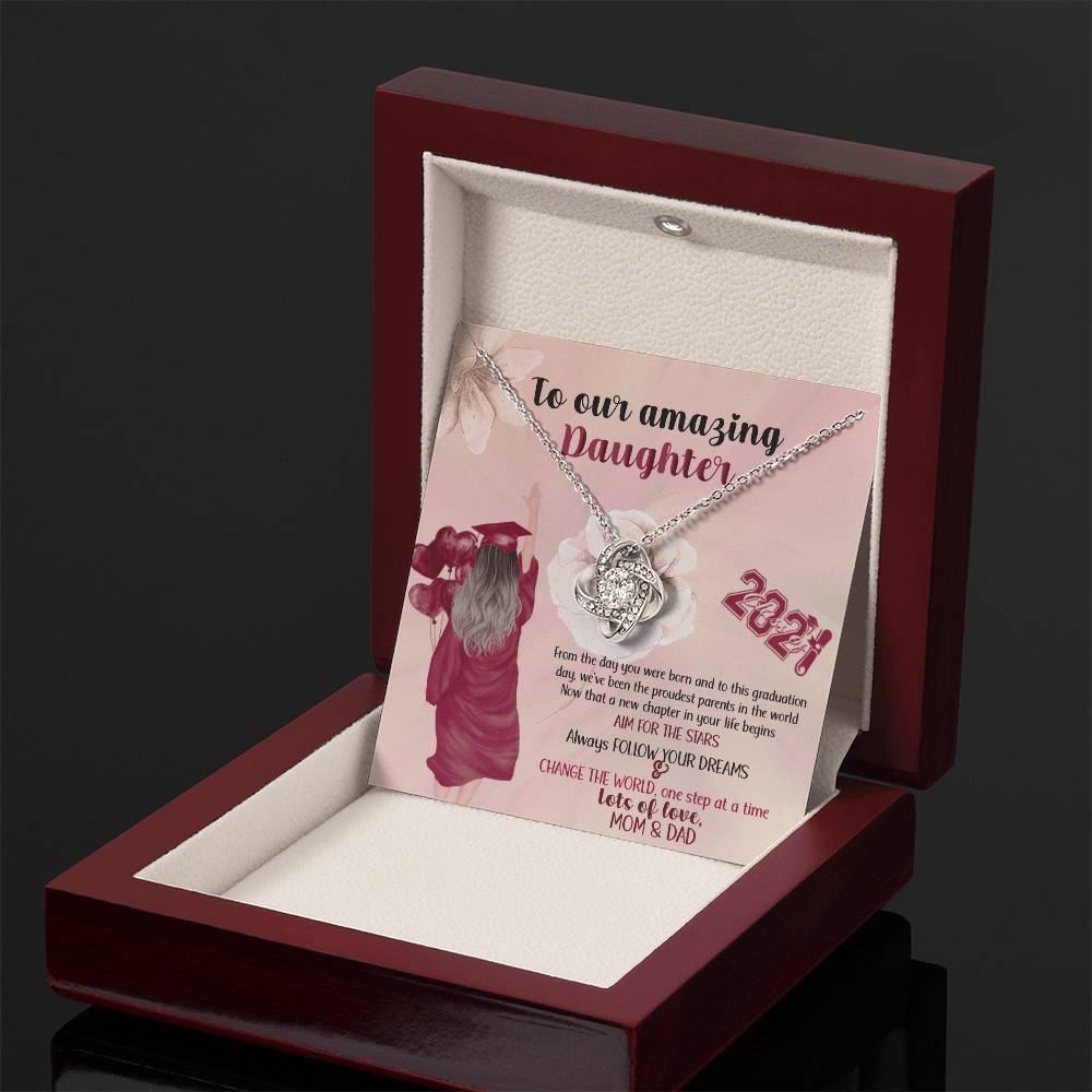 "To Our Amazing Daughter" Love Knot Necklace, Graduation Gift for Daughter