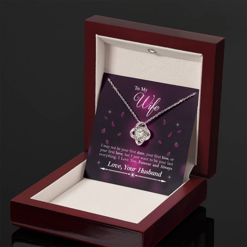 Anniversary Gift For Wife, Wife Necklace From Husband, Wife Love Knot Necklace, Great gift for Anniversary, Birthday, Valentines Day, Christmas or any Occasion