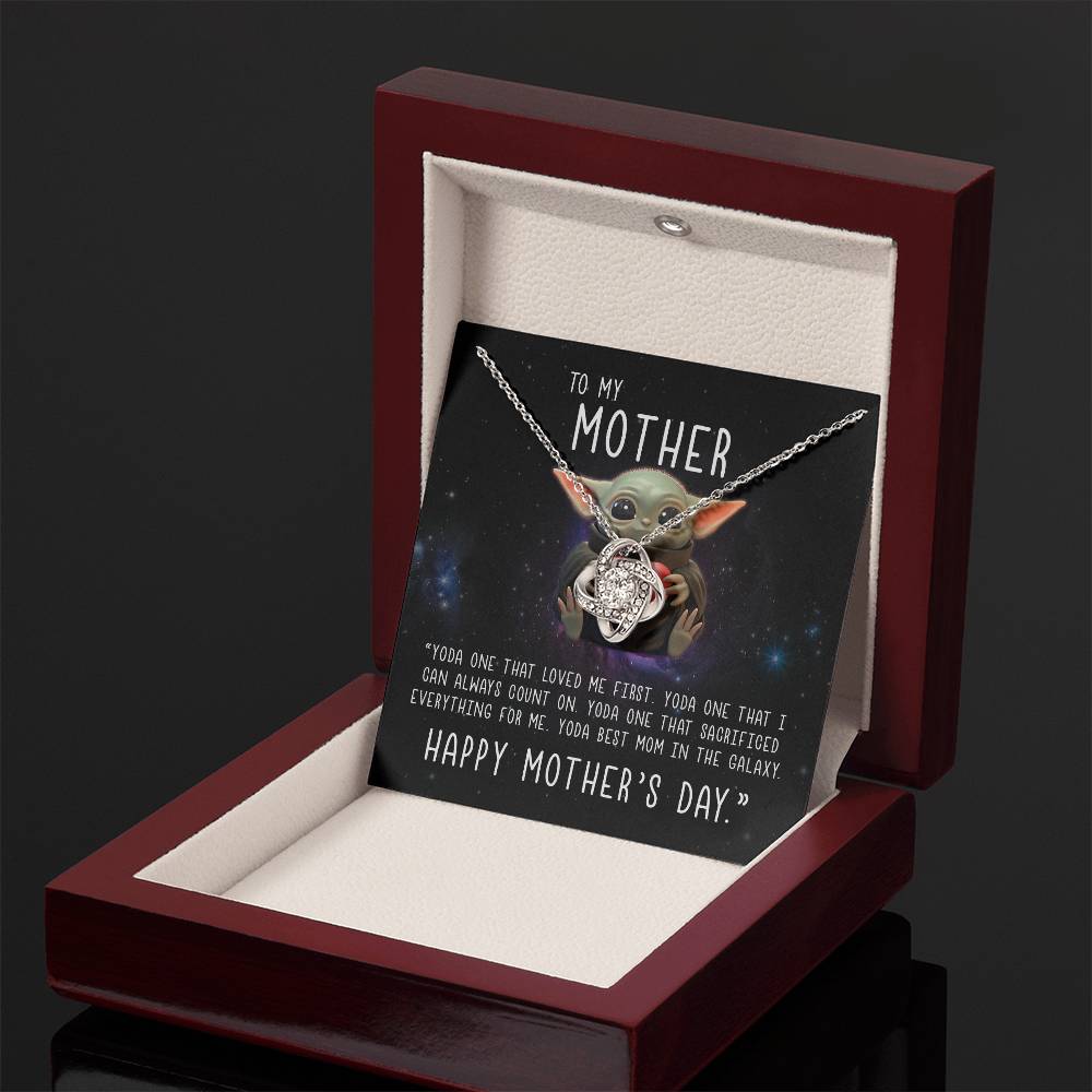 Baby Yoda to My Mother Yoda Best Mom in the Galaxy Happy Mother’s Day Forever Love Pendant Necklace