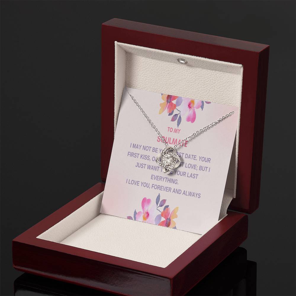 To my Soulmate - Silver Love knot necklace