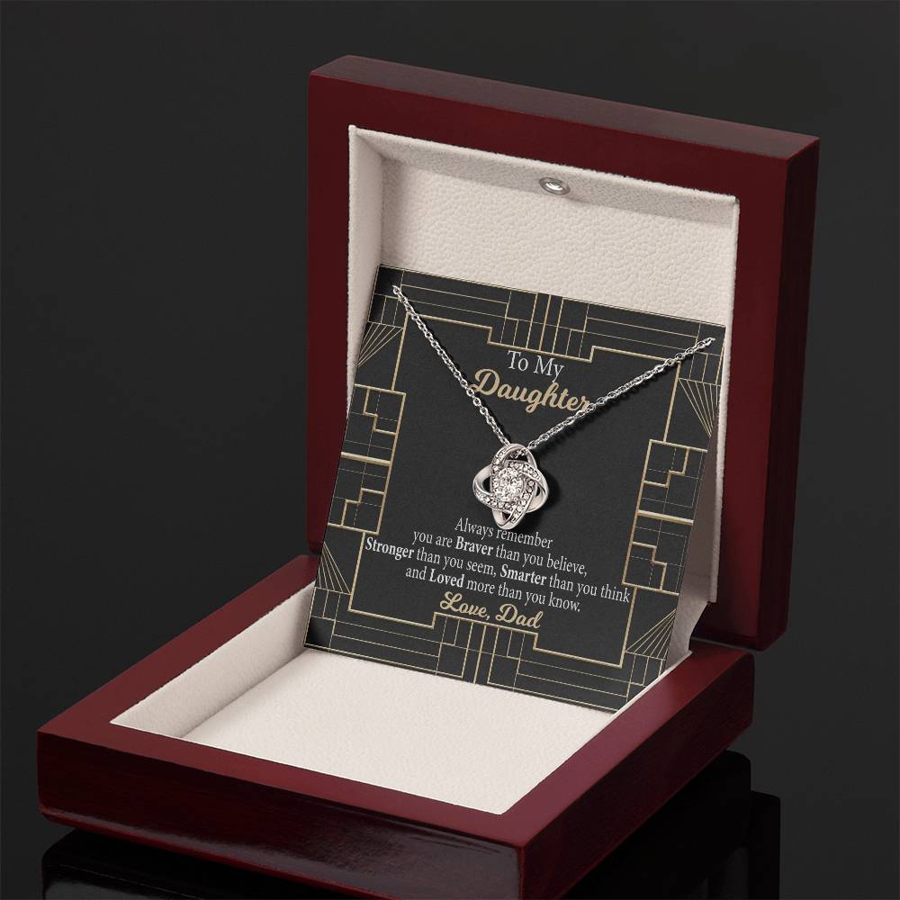 Love Knot Pendant Necklace, to My Daughter, Gift From Dad, Birthday Gift for Daughter From Dad, Present for Daughter, to My Daughter Necklace, Gift