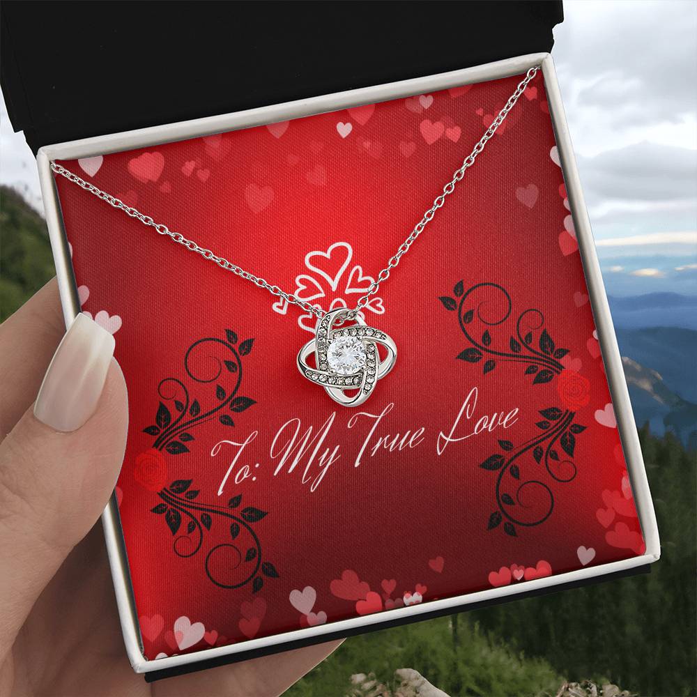 "My True Love" Lux Necklace Gift Set -  To My Wife – Happy Anniversary