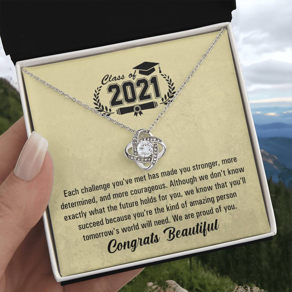 (Almost Gone!) Graduation Necklace - Congrats Beautiful - To My Granddaughter – You Did It – Graduation Celebration
