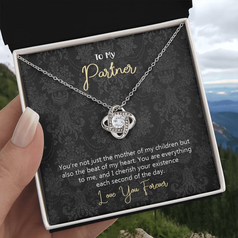 To My Partner Mother of My Children Love Knot Necklace