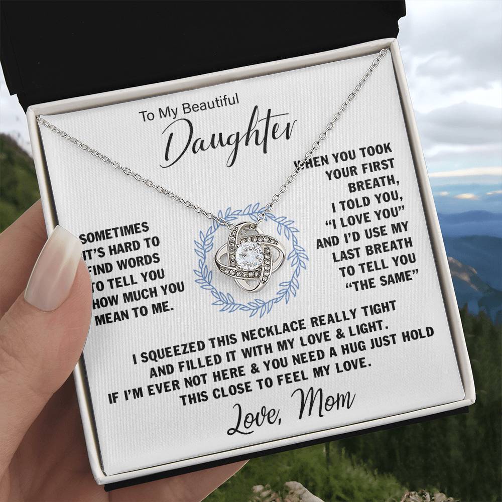 To My Daughter | Love Knot Necklace - Forever My Precious Girl on Your Wedding Day