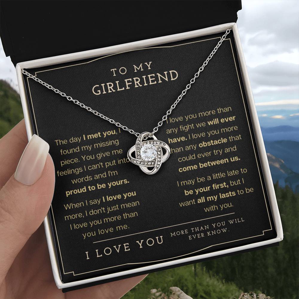"To My Girlfriend" Love Knot Necklace - To My Girlfriend – Happy Valentine’s Day