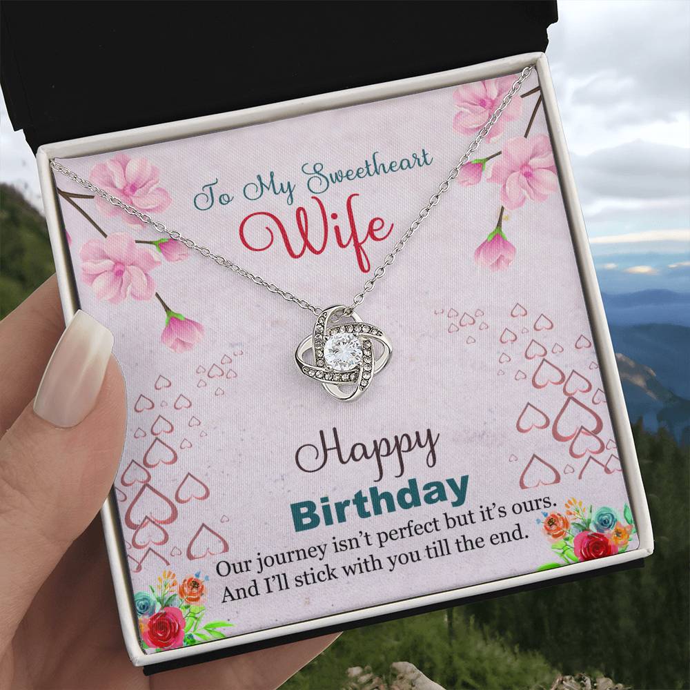 To my Wife Love Knot Beautiful necklace,gift for wife, love your wife,husband gift wife,love your husbnad.