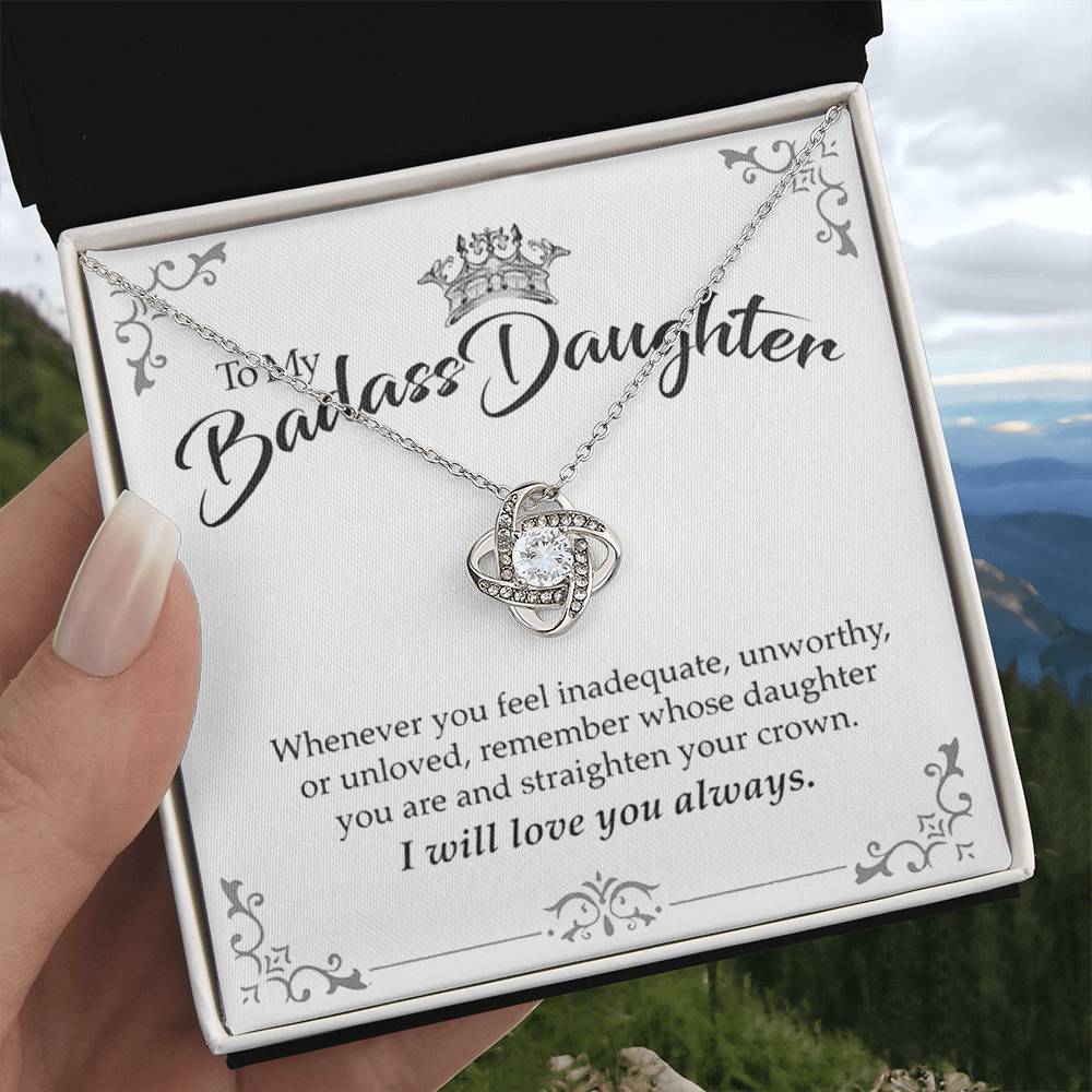 "To My Badass Daughter" Love Knot Necklace Gift Set - To My Brave Daughter – I Will Love You Always