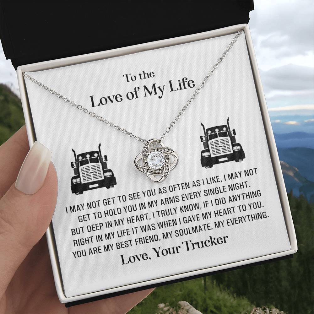 (Almost Gone!) Love of My Life Necklace - Forever in My Heart – Valentine’s Day Gift from Your Trucker