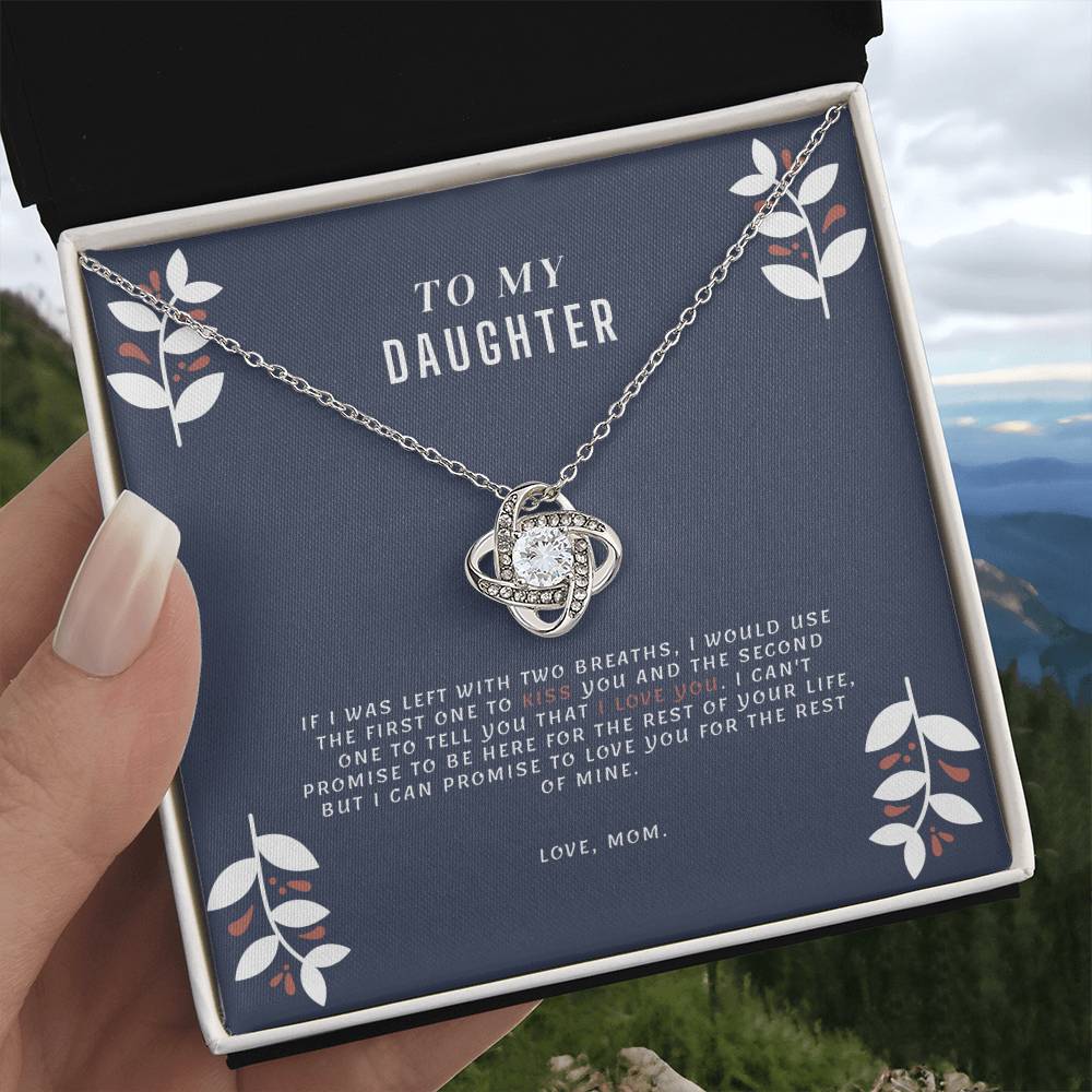 "To My Daughter, Love Mom" White Gold Necklace - To My Precious Daughter – Love Always, Mom