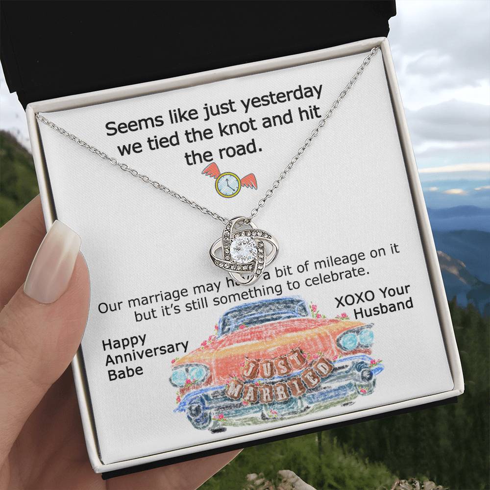 Retro Anniversary Necklace Gift for Wife - Happy Anniversary! on Wedding Anniversary