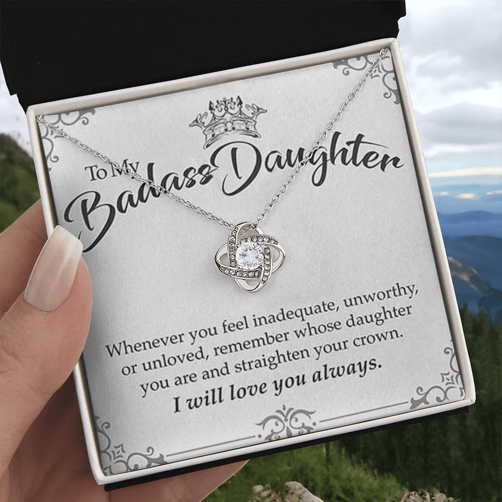 "To My Badass Daughter" Love Knot Necklace Gift Set - To My Strong Daughter – Happy Birthday