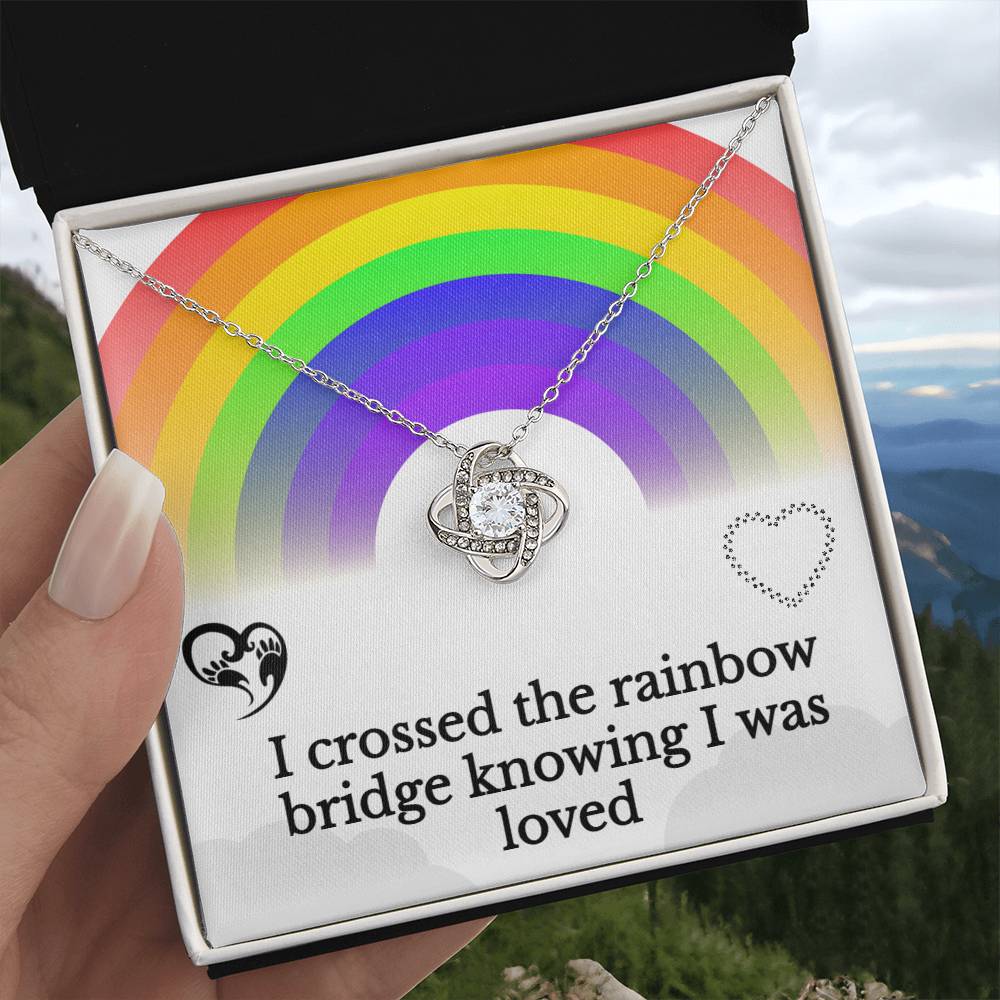 Rainbow Bridge Pet Remembrance Sparkling Necklace