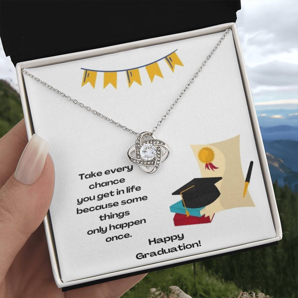 " a Graduation Gift-Love Know Necklace"-"Take Every Chance" - Gift For Girlfriend, My Friends To Graduation Day