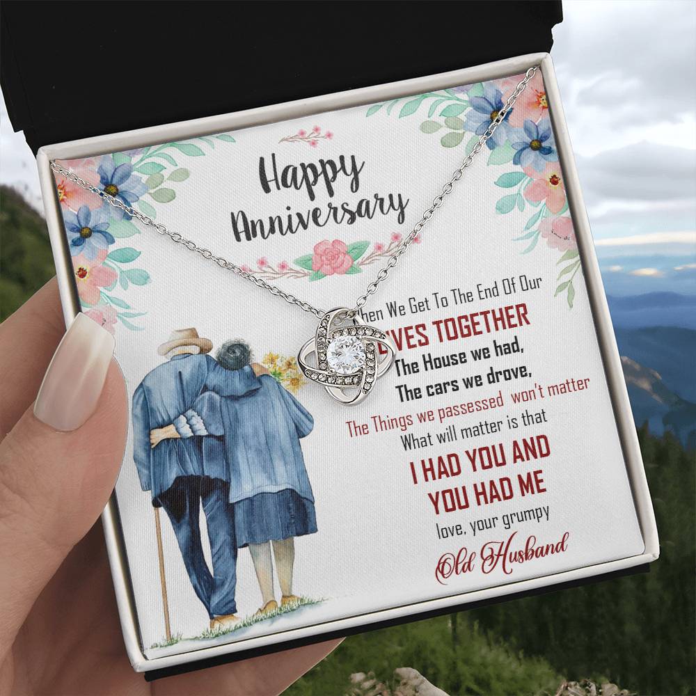 (Almost Gone) Happy Anniversary Gift to My Wife - Silver Love Knot Necklace