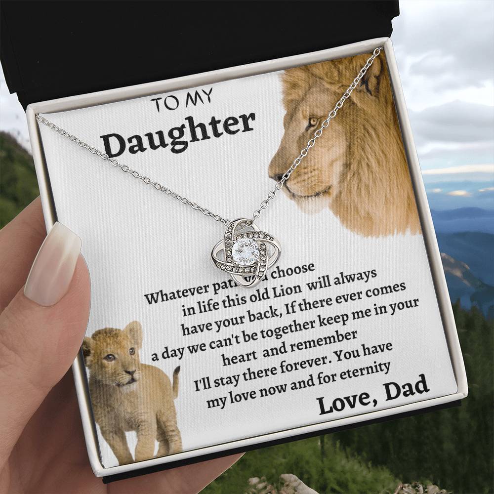 Lion Dad Necklace - Gift for Daughter from Dad] – I’ll Always Have Your Back – Birthday Present