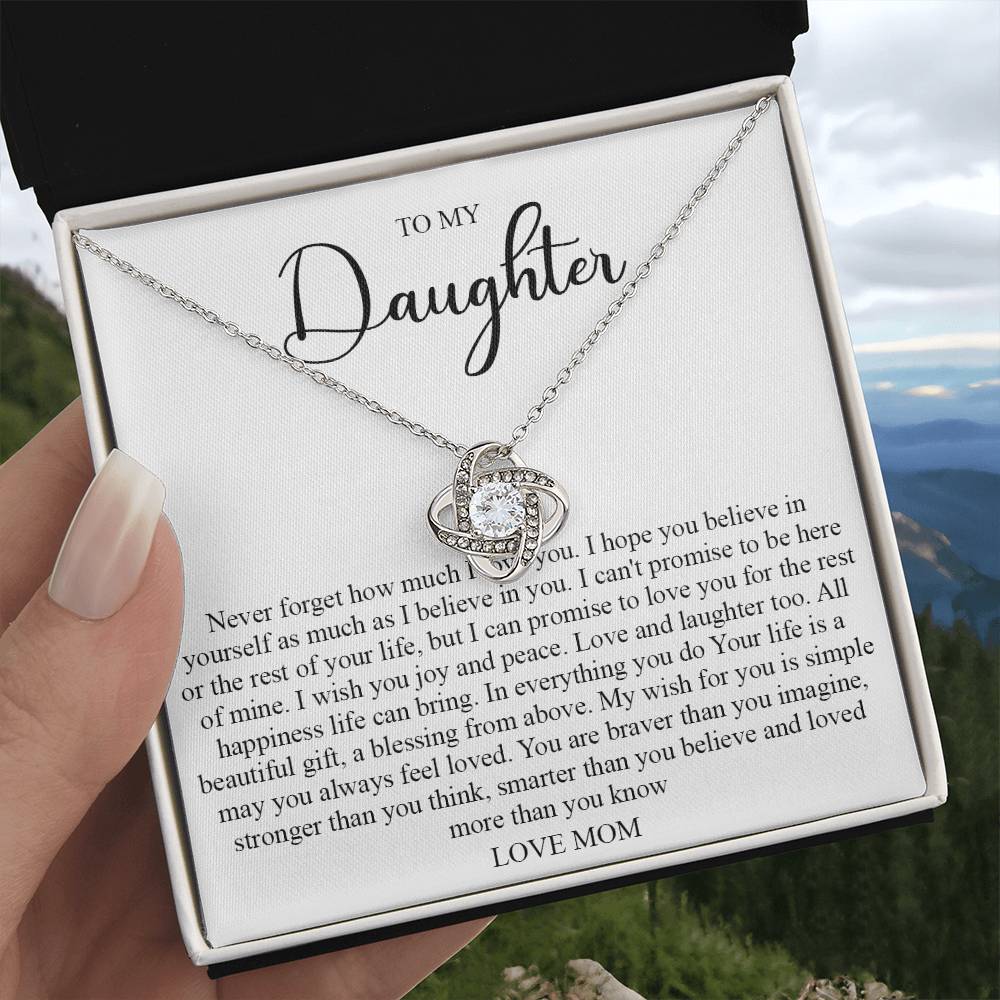 To My Daughter Necklace - Never Forget How Much I Love You, Gift to Daughter From Mother, Daughter Jewelry
