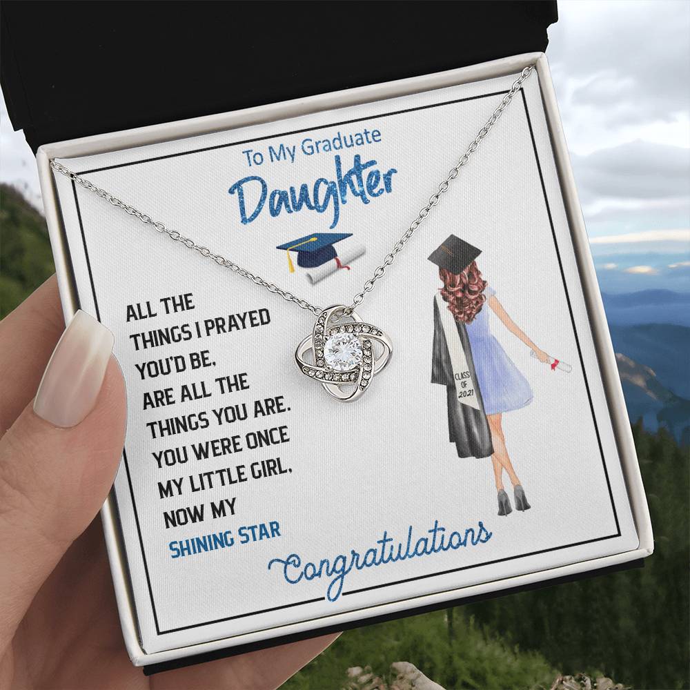 "A Gift for Graduation" Love Knot Necklace -  To My Graduation, Promotion - For Friends, Girlfriend, Sister