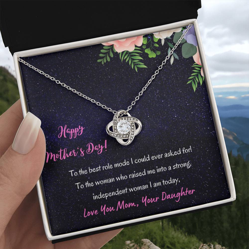 "You're My Role Model" - Love Knot - Necklace - To My Angel Mom - Happy Mother's Day