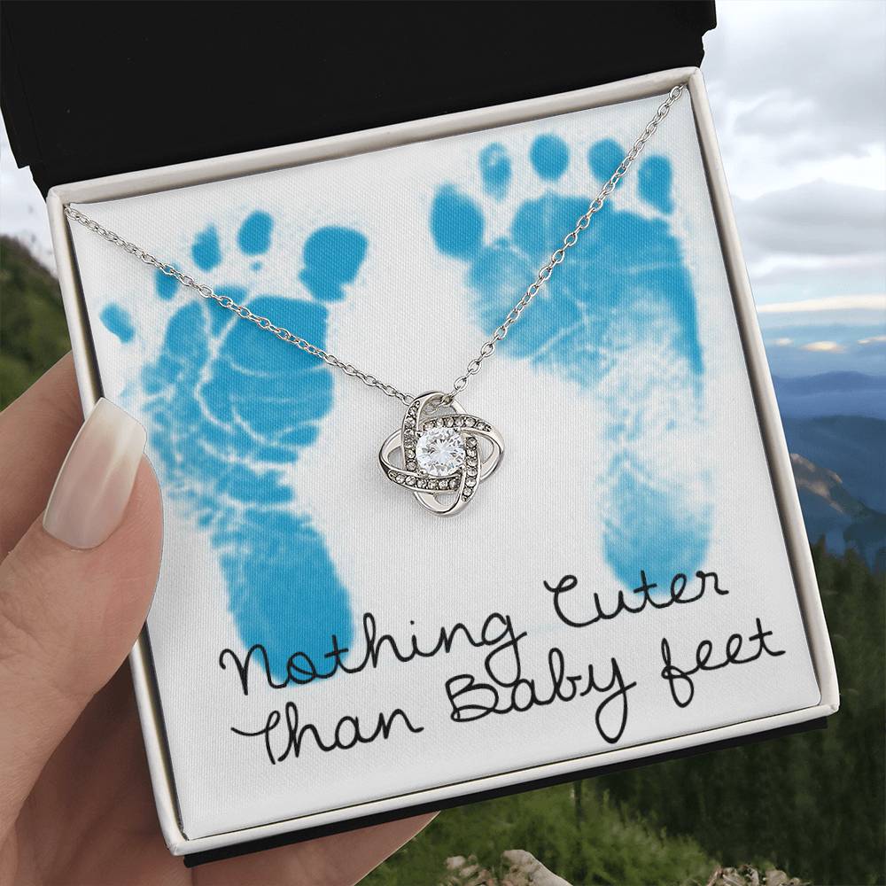 Boy Baby Nothing Cuter Than Baby Feet Necklace for New Mom Auntie Sister Grandmother Gender Reveal Feet Bump