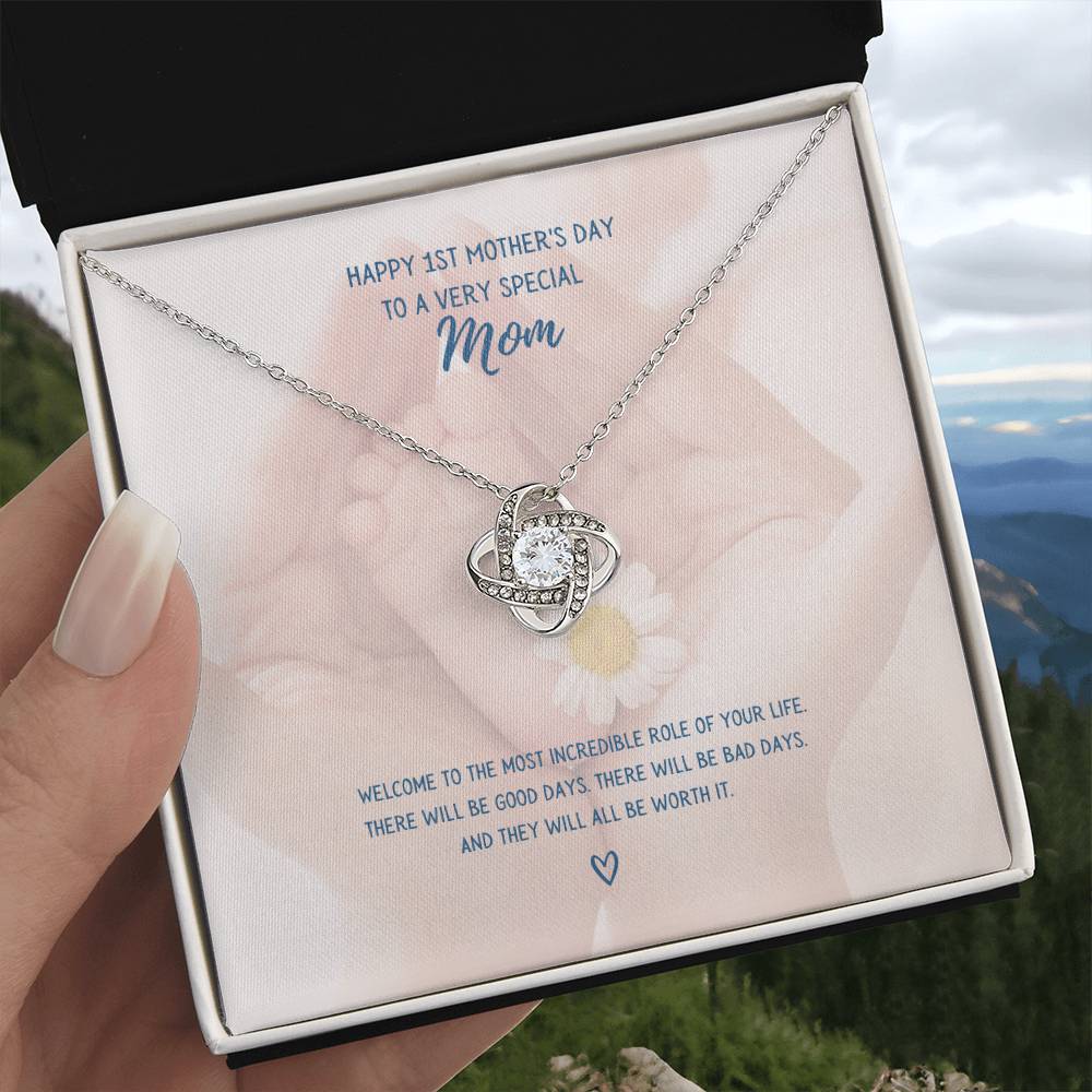 "Happy 1st Mother's Day" - Love Knot Necklace - Happy 1ST Mother's Day To A Very Special Mom