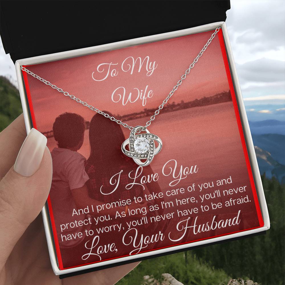 To My Lovely Wife - the Beautiful Love Knot Necklace