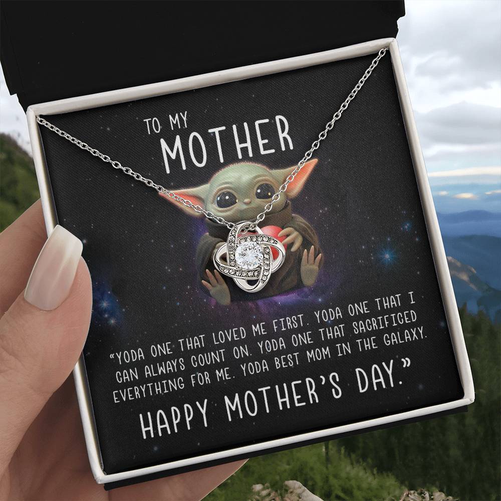 Baby Yoda to My Mother Yoda Best Mom in the Galaxy Happy Mother’s Day Forever Love Pendant Necklace