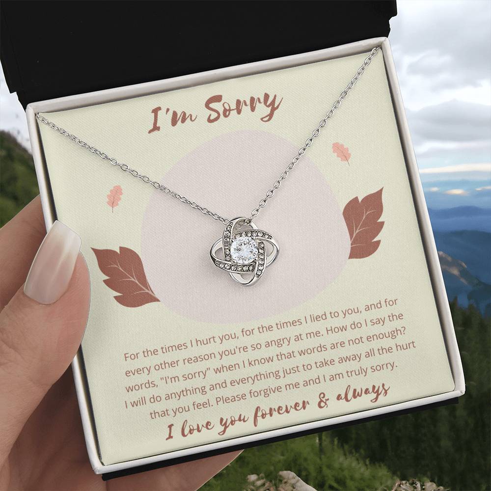 Love Knot, Apology Gift For Her, Forgiveness Gift, I’m Sorry Necklace Gift For Wife/Girlfriend, Gift To Say Your Sorry, Unique Apology