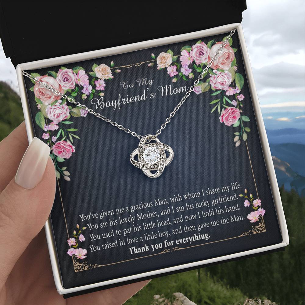 "A Gift for Boyfriend's Mom" Love Knot Necklace - I Share My Life - To My Boyfriend's Gift My Mom