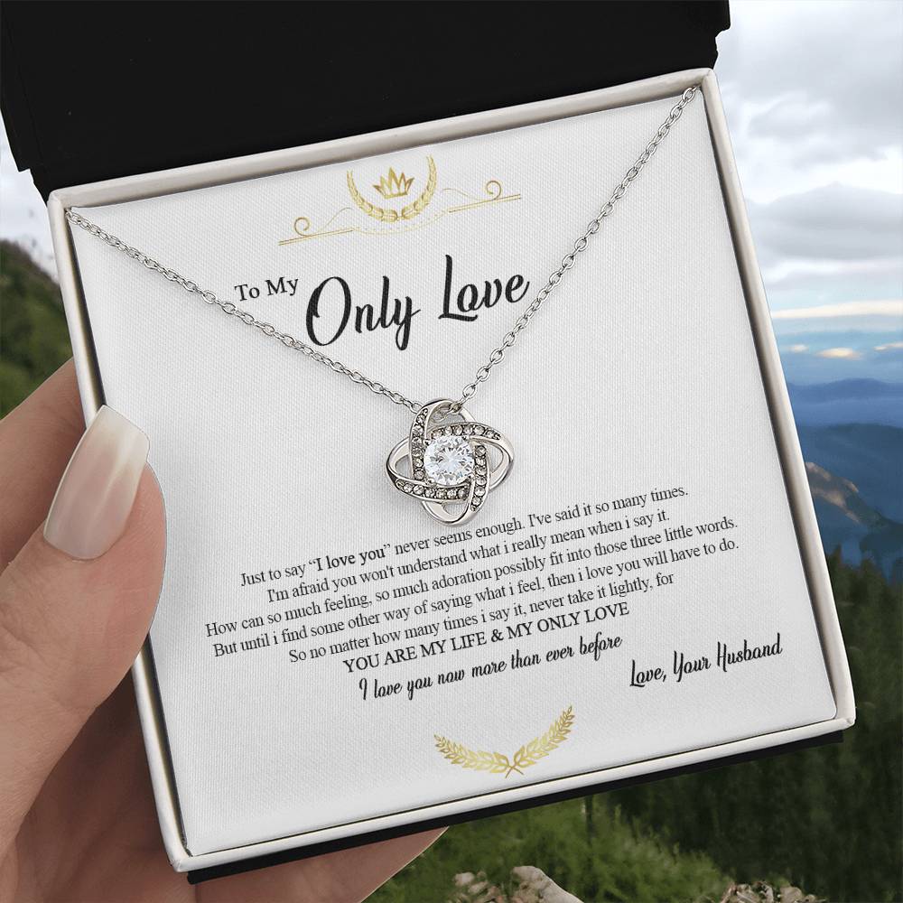 "Only Love" Necklace Gift - To My Beautiful Wife – On Valentine’s Day
