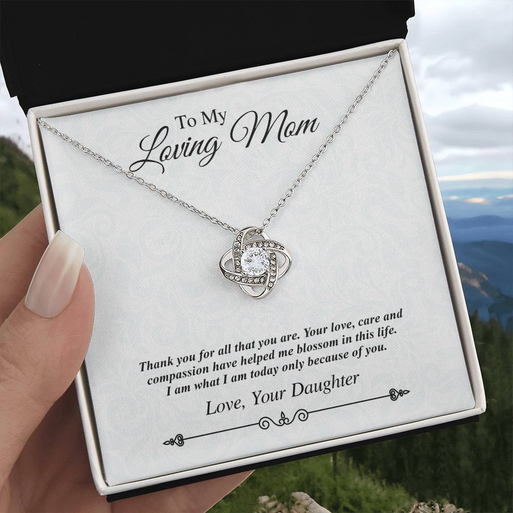 'To My Loving Mom' Jeweled Knot - Thank You for All That You Are