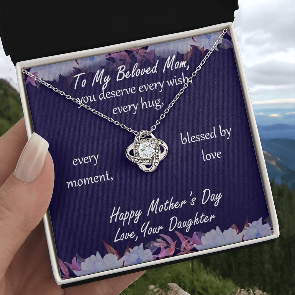 "Blessed by Love" - Mother's Day Necklace -  Ro My Beloved Mom - Happy Mother's Day Love, Your Daughter